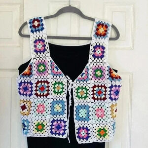 Crochet Handmade New made by me granny square vest top size small/medium